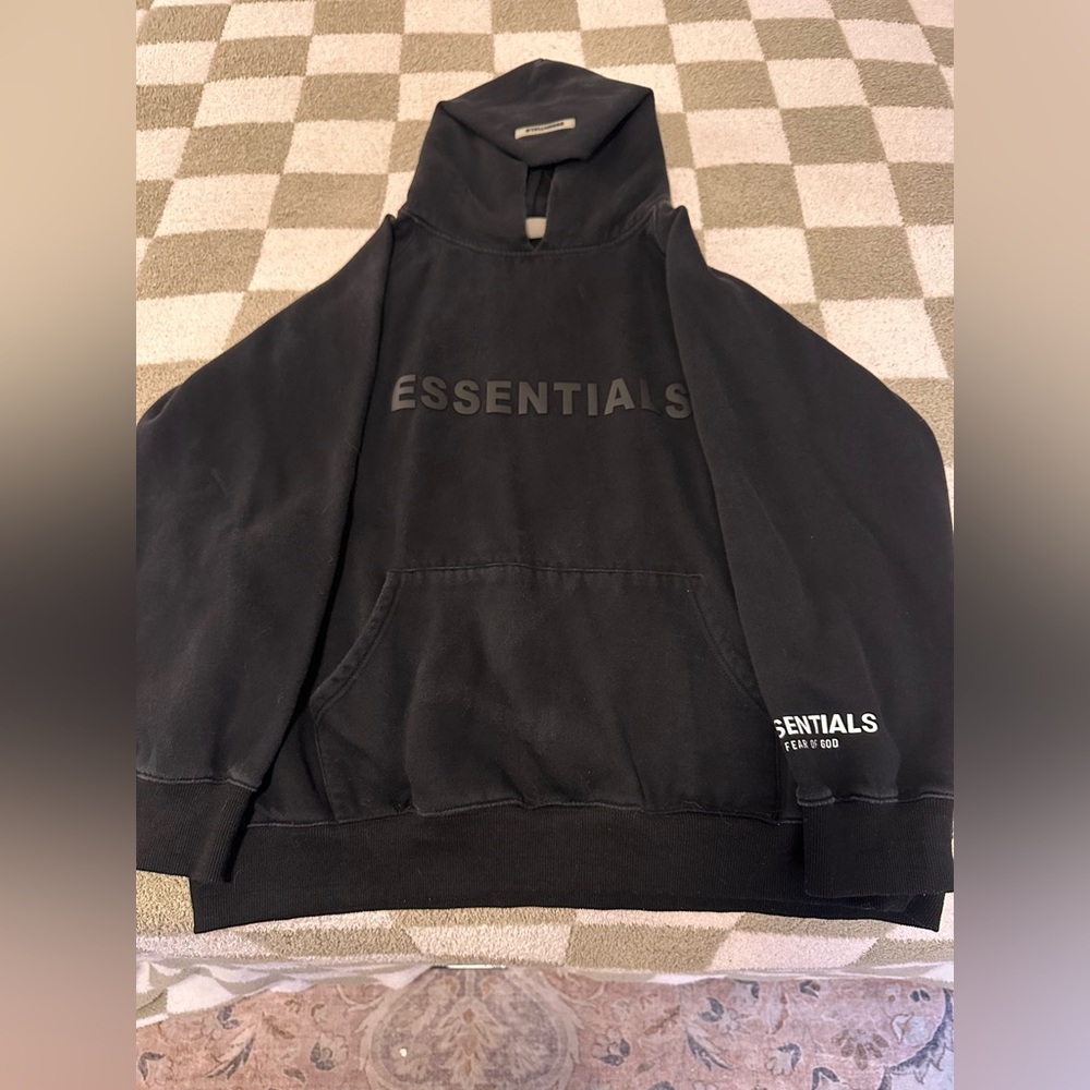 Essentials Black Hoodie Sweater